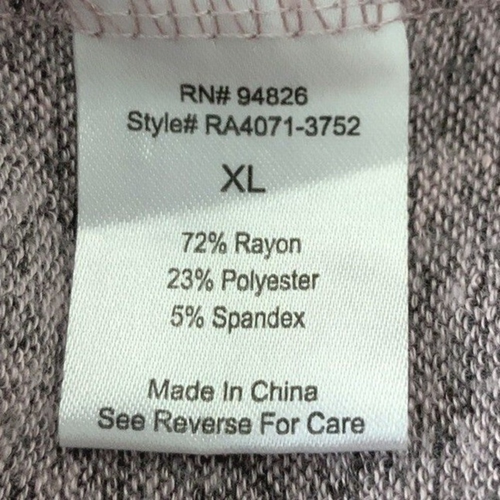 No Frills Top Womens XL Purple Marled V-Neck Long Sleeve Loungewear Cozy Basic - Picture 5 of 7